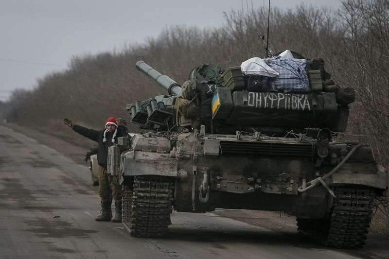 Ukrajinský tank u Debalceva 