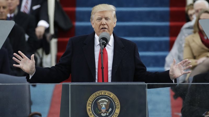 Prezident Donald Trump při inauguračním projevu.