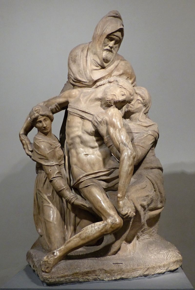 Pro florentskou katedrálu vytvořil Michelangelo Pietu čili zobrazení mrtvého Krista, které je plné prožité bolesti. Dílo zůstalo nedokončeno.