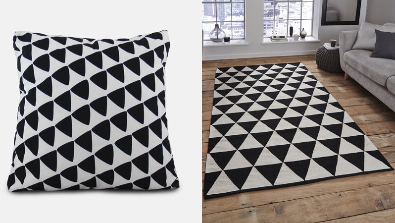Trojúhelníkový vzor je skvělou alternativou podkud chcete v interiéru dosáhnout podobného efektu jako se vzorem harlekýn.