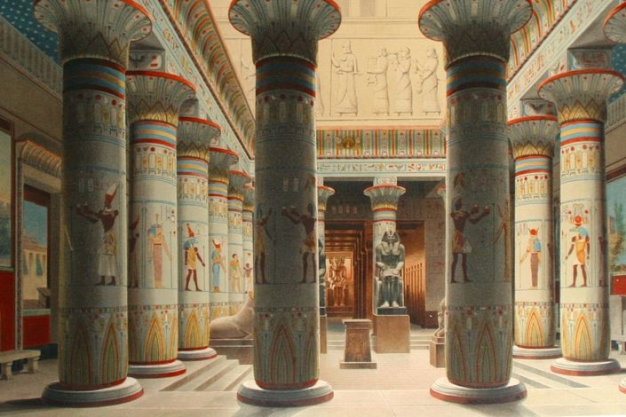 Když je egyptologická sekce muzeavyzdobeno v duchu exponátů, je to nádhera. Takhle to vypadá v Neue Museum v německém Berlíně.