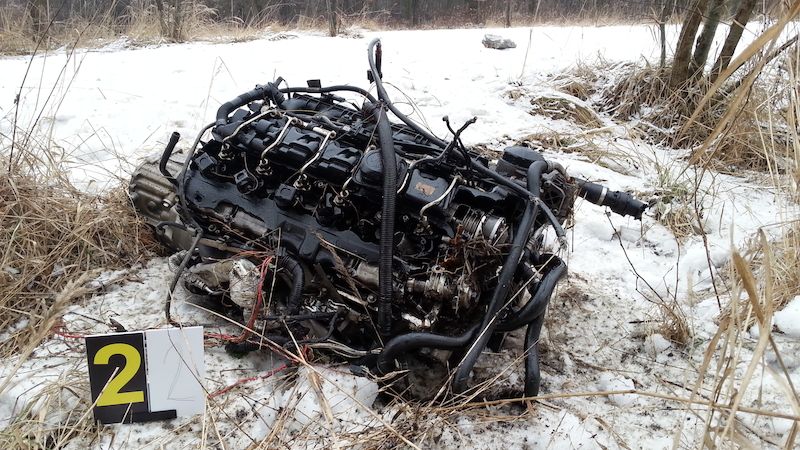 Zdeformované auto po nehodě v Orlové