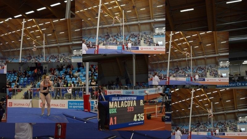 Ve skoku o tyči zvítězila Romana Maláčová - 435 cm.