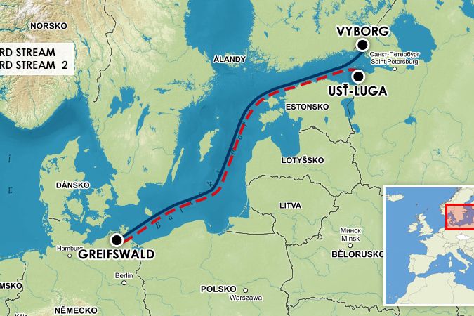 Plynovody Nord Stream a Nord Stream 2.