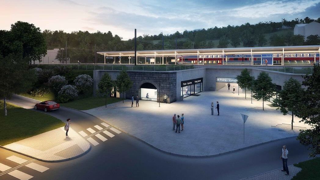 Vizualizace nové podoby nádraží Praha - Vysočany