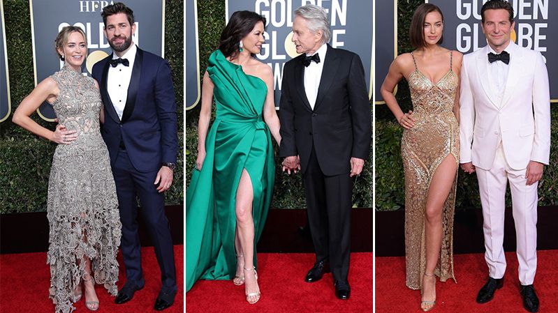 Zleva herci a herečky Emily Bluntová a John Krasinski, Catherine Zeta-Jonesová a Michael Douglas, Irina Shayková a Bradley Cooper