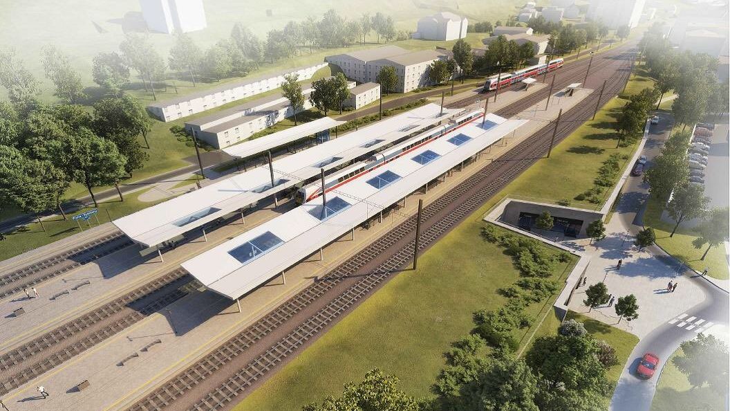 Vizualizace nové podoby nádraží Praha - Vysočany. Vzniknout mají nová ostrovní nástupiště.