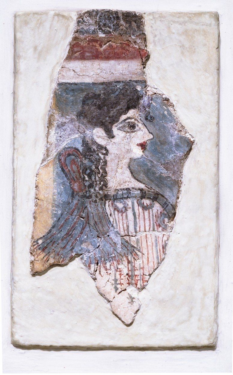 Freska Pařížanky z Archeologického muzea v Heraklionu.