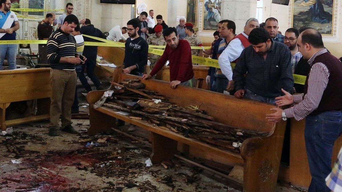 Následky útoku na koptský kostel