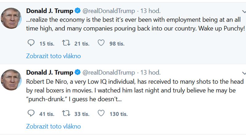 Původní Trumpův tweet, který prezident smazal kvůli pravopisné chybě