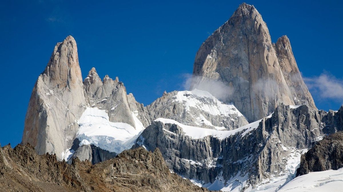 Hora Fitz Roy v argentinské části Patagonie, kde zahynul český horolezec.