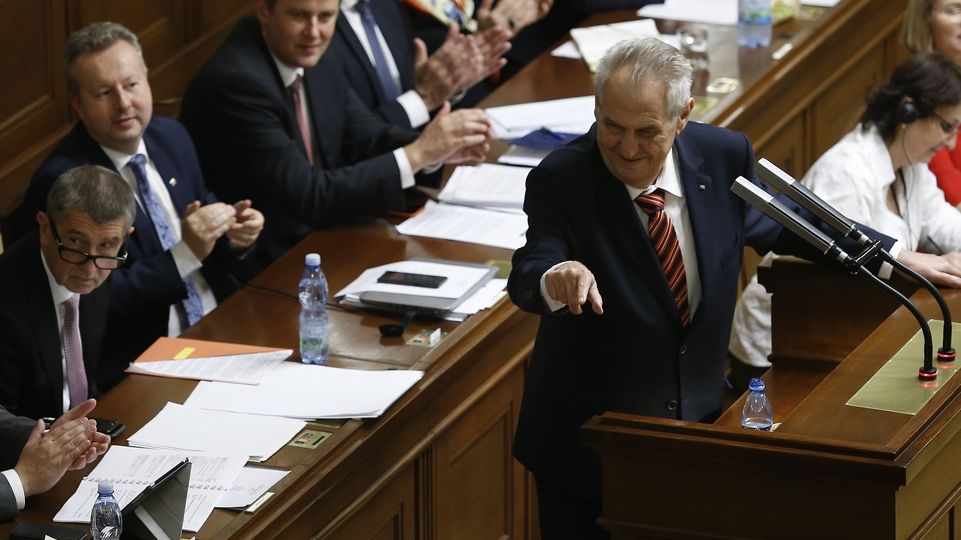 Prezident Miloš Zeman ve Sněmovně hájí rozpočet vlády Andreje Babiše.