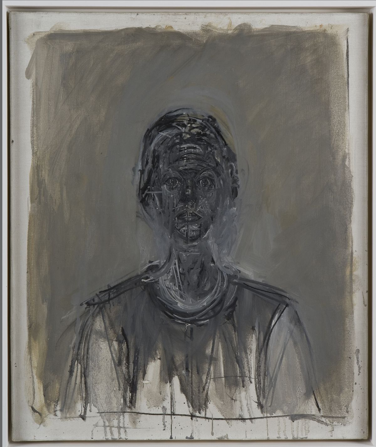 Alberto Giacometti: Černá Annette (1962), k vidění na autorově (1901–1966) výstavě v pražském Veletržním paláci do 1. prosince.