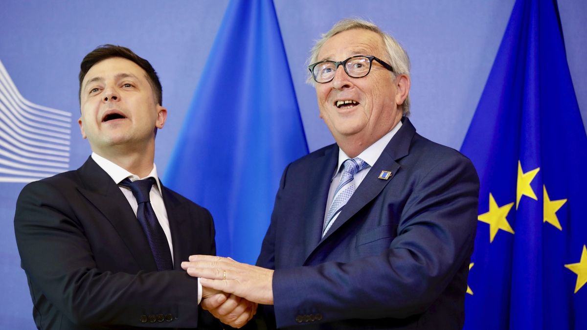 Ukrajinský prezident Volodymyr Zelenskyj se v Bruselu sešel i s předsedou Evropské komise Jean-Claude Juncker
