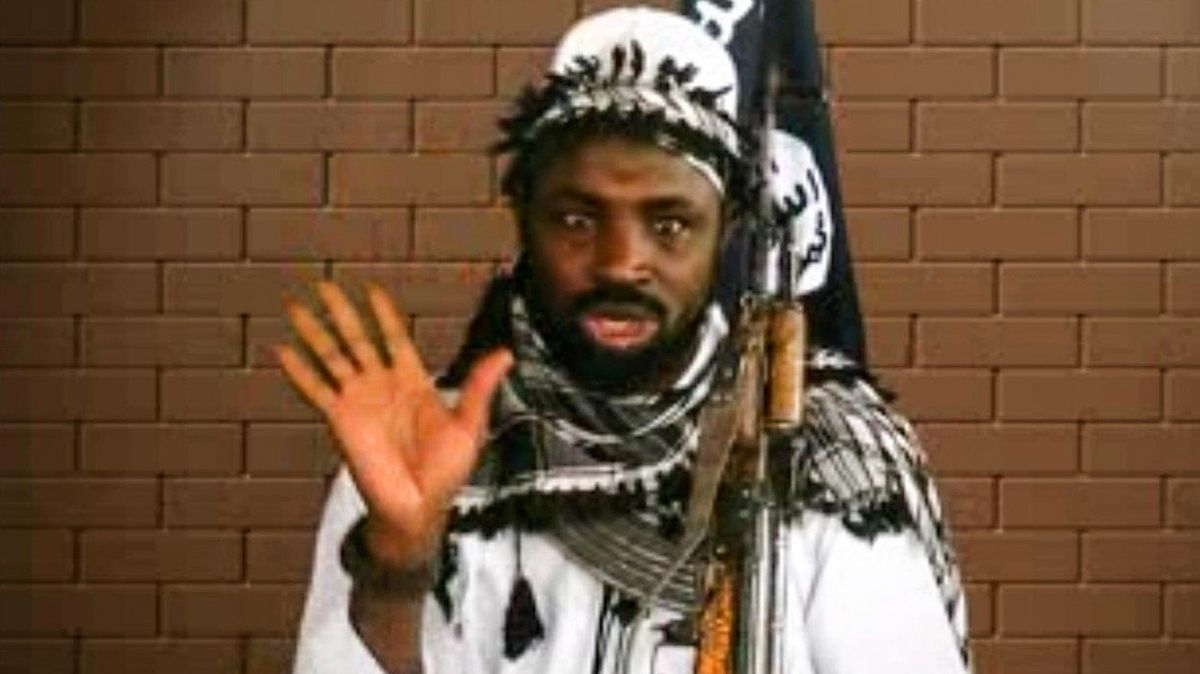 Vůdce Boko Haram Abubakr Šekau. Záběr z videa zveřejněného letos v lednu