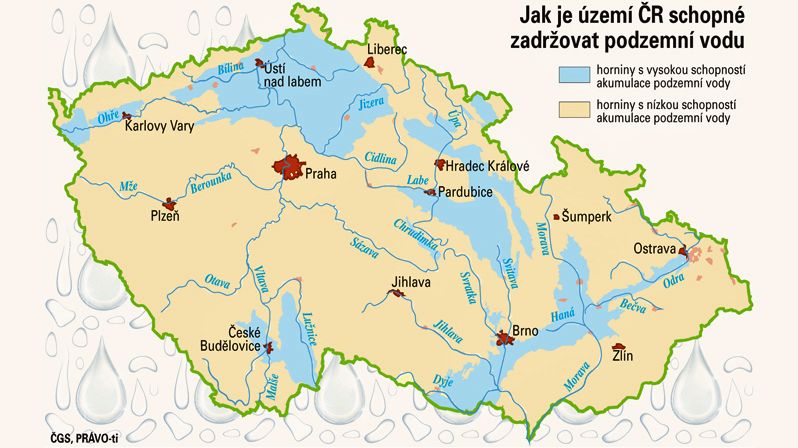 Jak je území ČR schopné zadržovat podzemní vodu