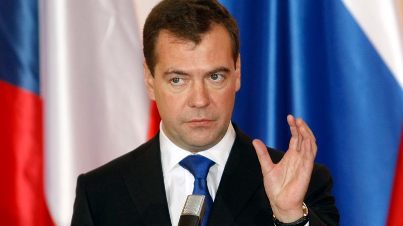 Dmitrij Medvěděv na snímku z 8. prosince 2011