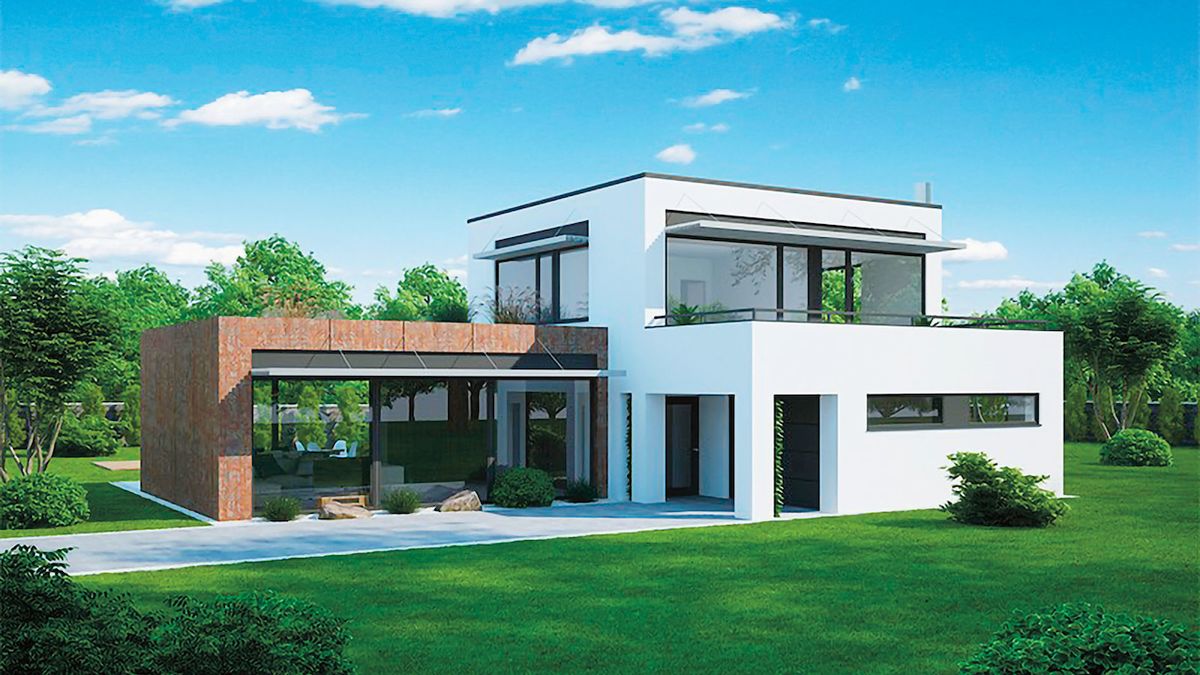 Dominik 38 je stylový dvoupodlažní moderní rodinný dům pro náročné. Jeho dispozici 5+1 s garáží doplňují terasy. Lze postavit jakýmkoli uceleným stavebním systémem. 