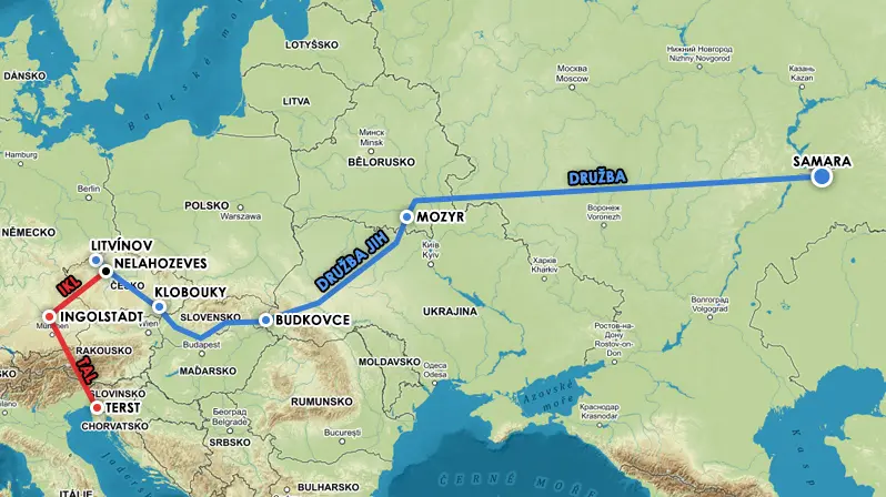 ropovod družba mapa Do Česka opět proudí ropa ropovodem Družba   Novinky.cz