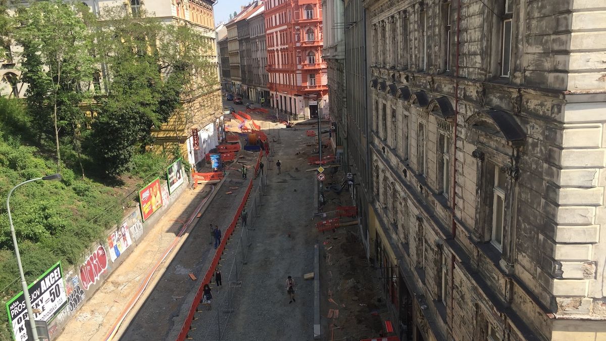 Oprava Husitské ulice v Praze