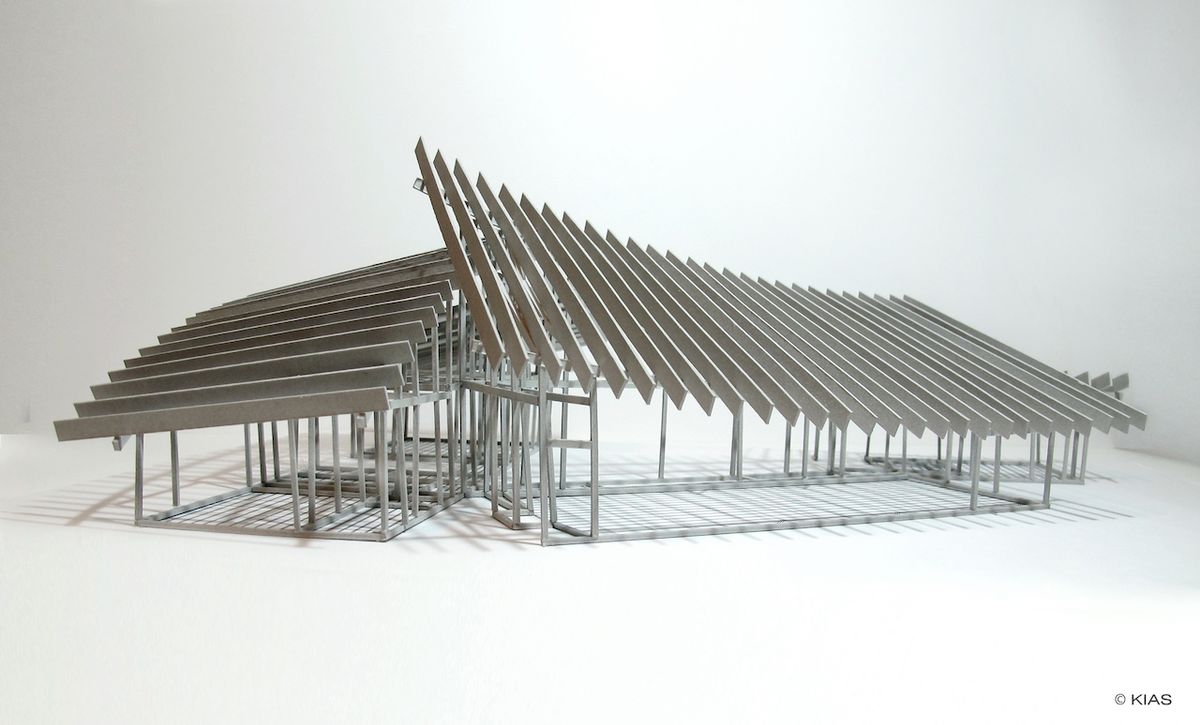 Model s navrhovaným tvarem krovu střechy