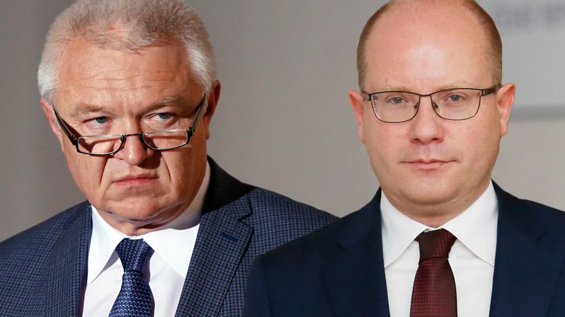 Místopředseda hnutí ANO Jaroslav Faltýnek (vlevo) a bývalý premiér Bohuslav Sobotka