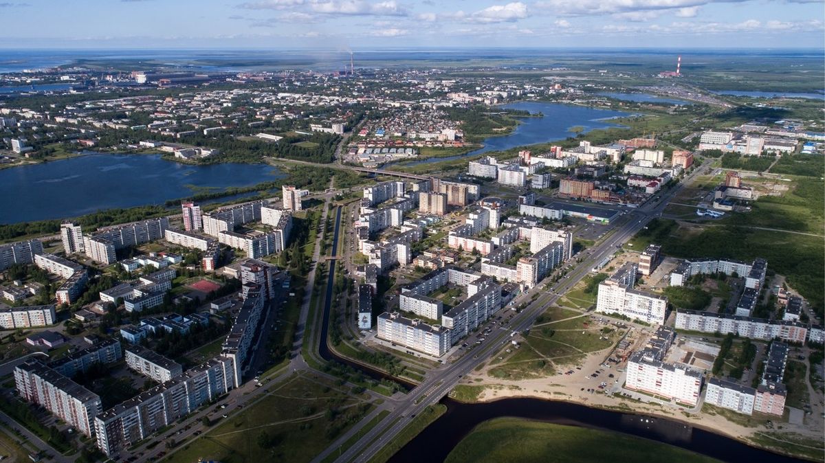 Pohled na město Severodvinsk