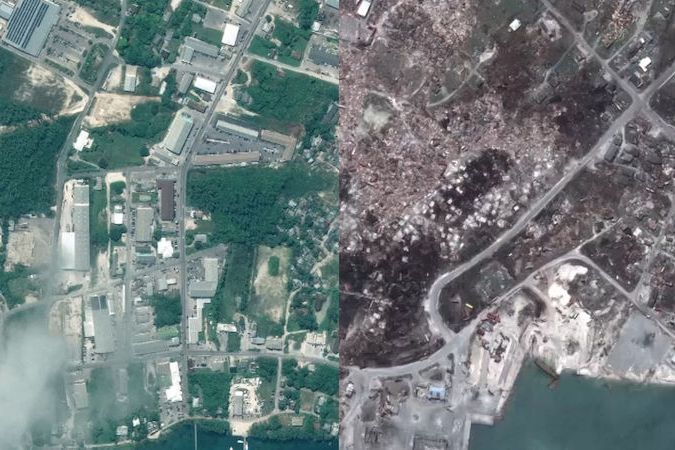 BEZ KOMENTÁŘE: Letecké a satelitní záběry odhalují zkázu po hurikánu Dorian na Bahamách