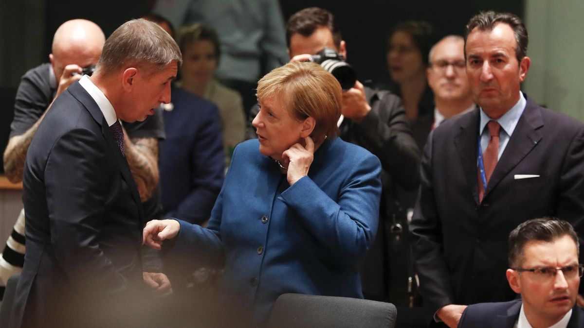 Schůzka lídrů EU v Bruselu, na snímku Angela Merkelová a Andrej Babiš