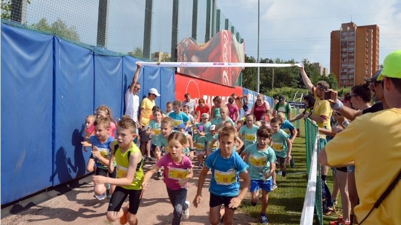 T- Mobile Olympijský běh Ostrava-Poruba.Start běhu dětí na 500 m.