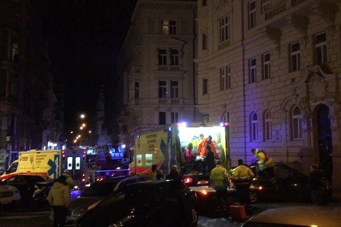 Požár hotelu v centru Prahy