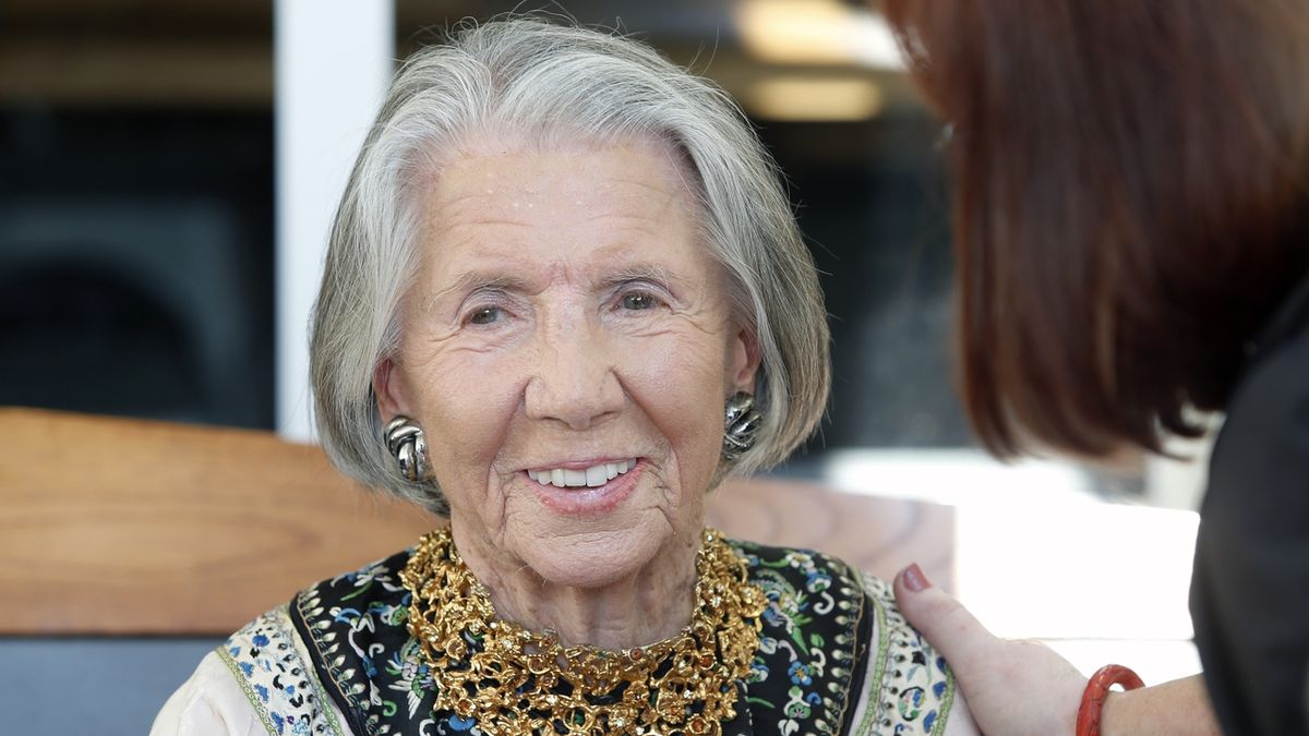 Meda Mládková v roce 2014 na oslavě svých 95. narozenin.