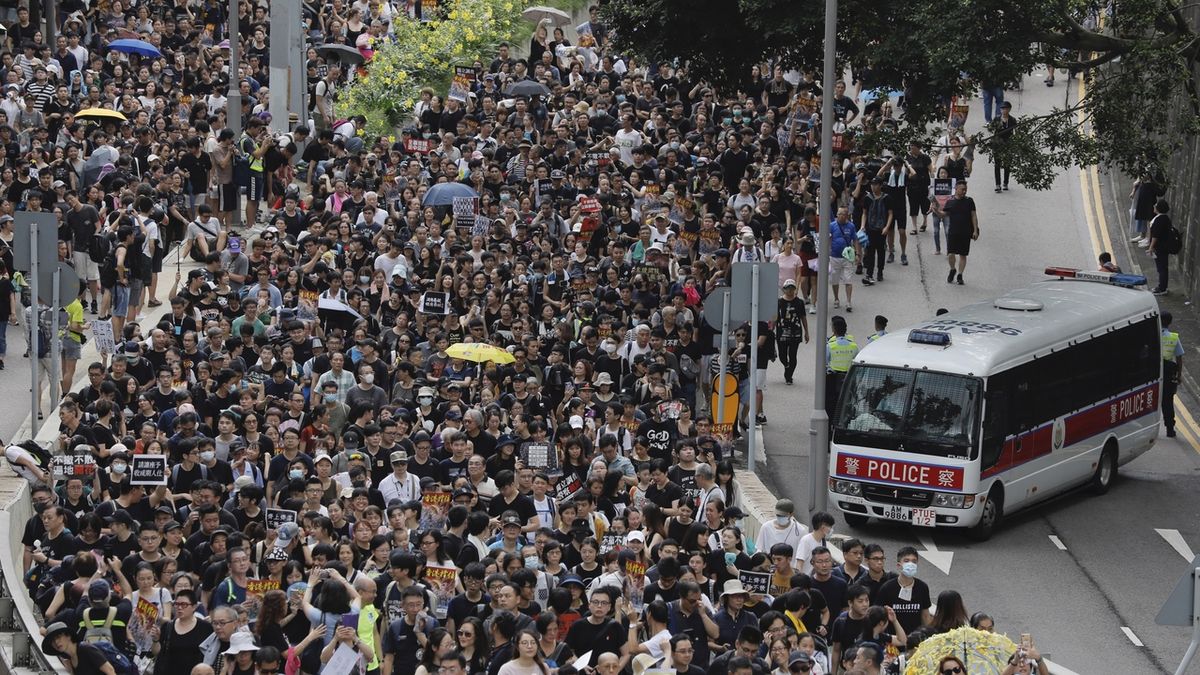 Nedělní demonstrace v Hongkongu