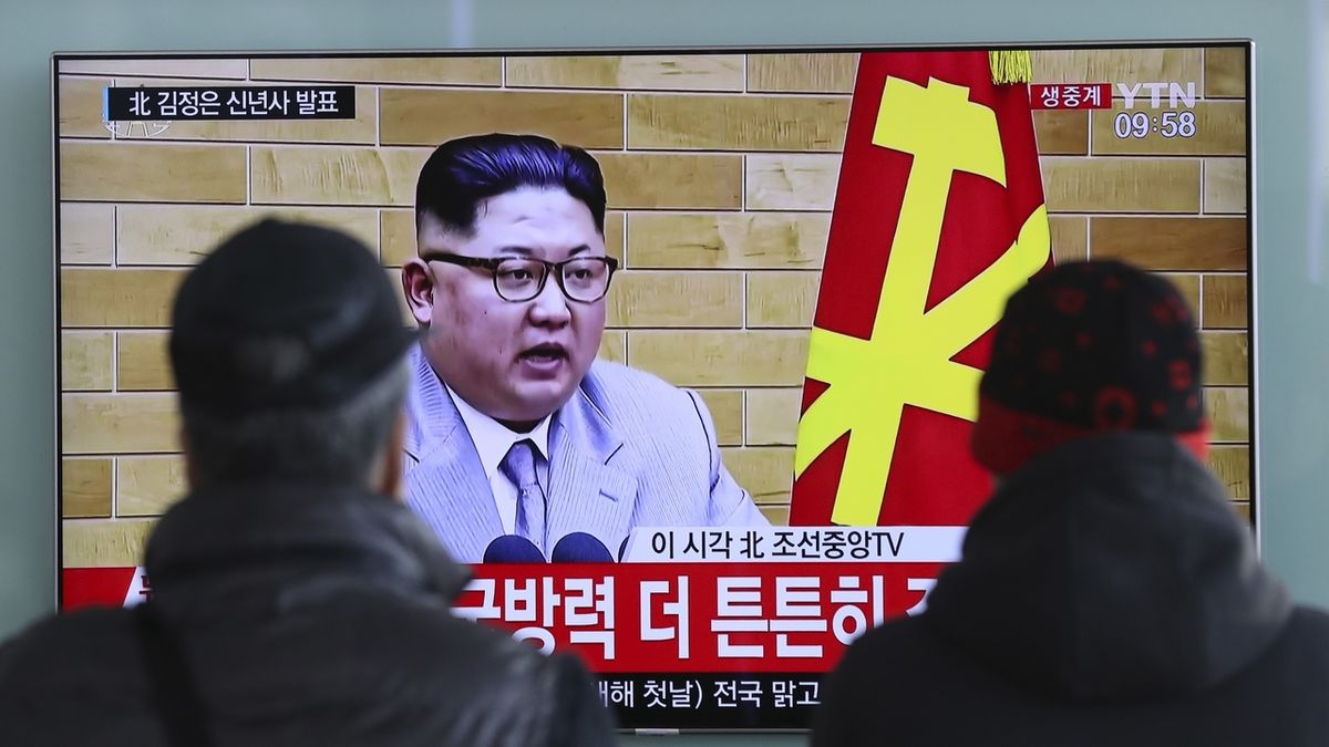 Kim Čong-un v novoročním projevu, který vysílala severokorejská televize