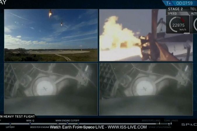 Třetí stupeň rakety Falcon Heavy se zřítil do Atlantiku