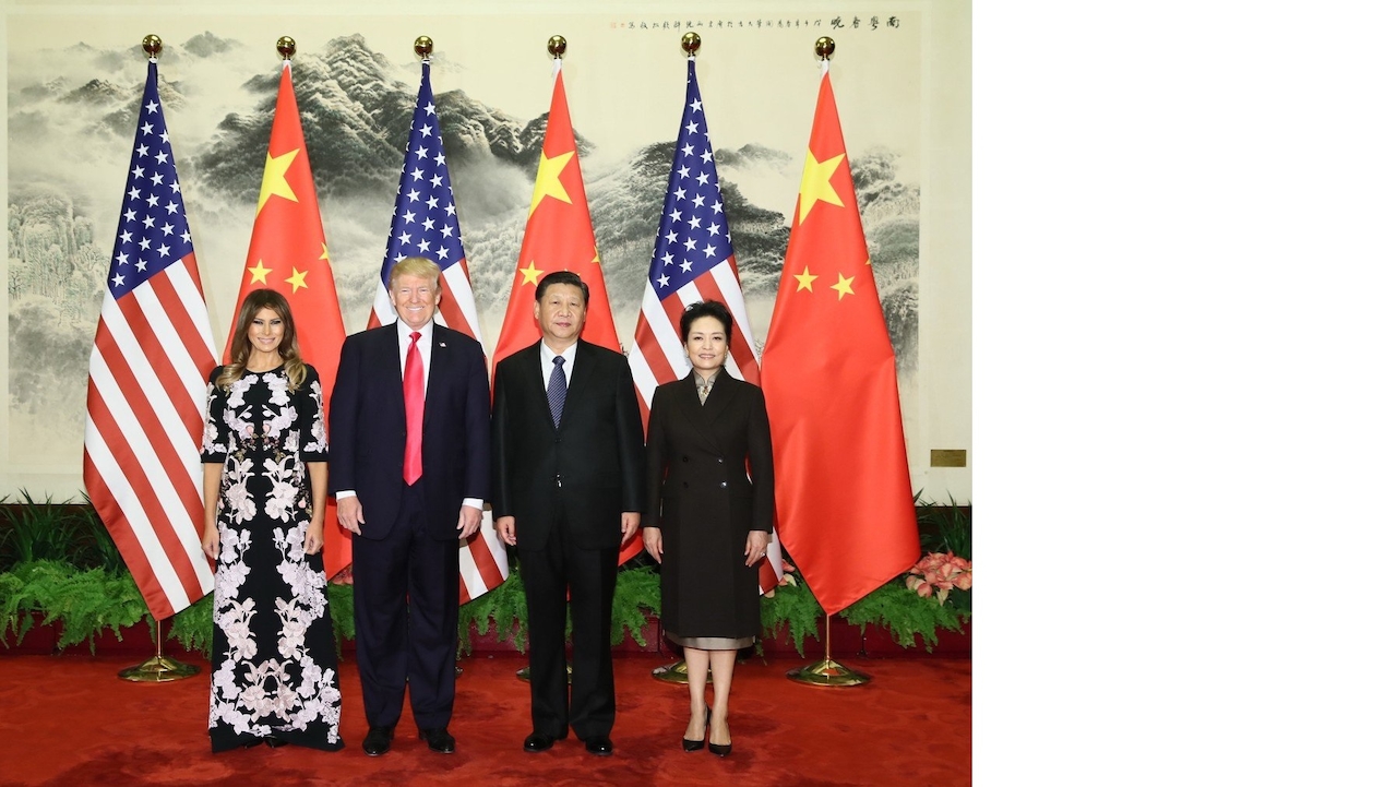 Donald Trump, Xi Ťin-pching a jejich manželky, Peking, listopad 2017