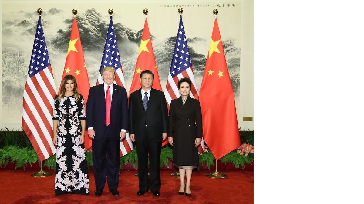 Donald Trump, Si Ťin-pching a jejich manželky, Peking, listopad 2017