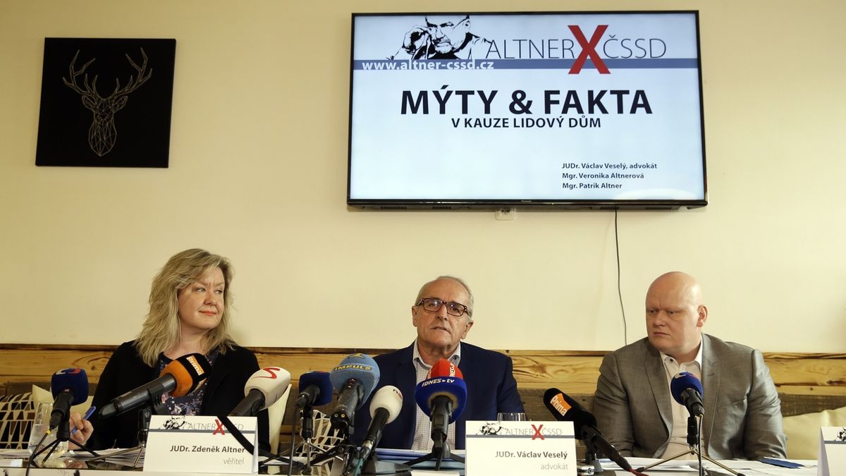 Soudkyně: Žaloba Altnerových dědiců v milionovém sporu s ČSSD je oprávněná