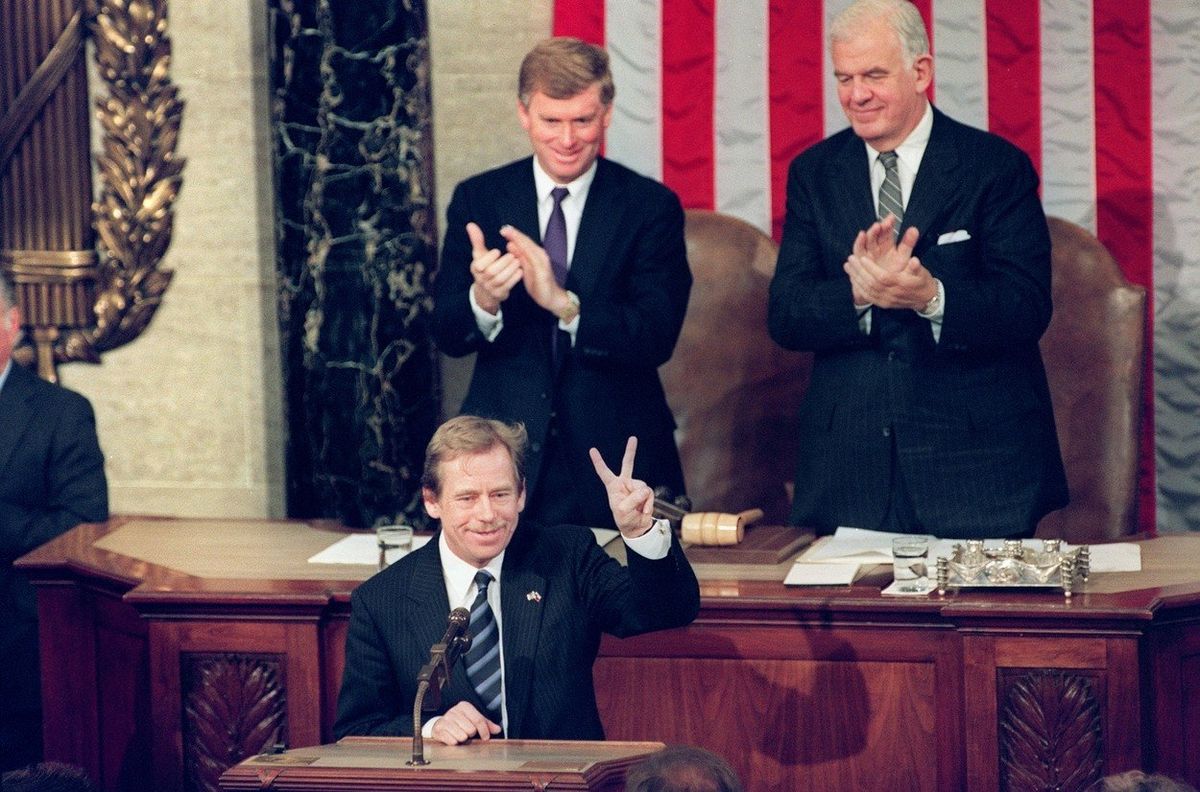 Václav Havel v americkém Kongresu, únor 1990