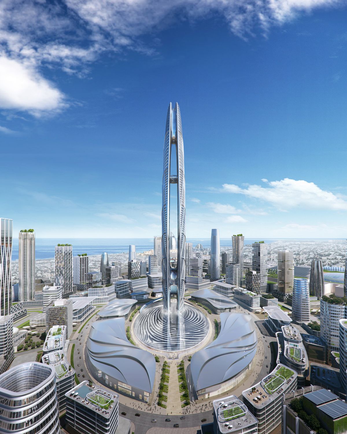 Základna věže je navržena podle otisku prstu samotného panovníka Dubaje - šejka Muhammada.