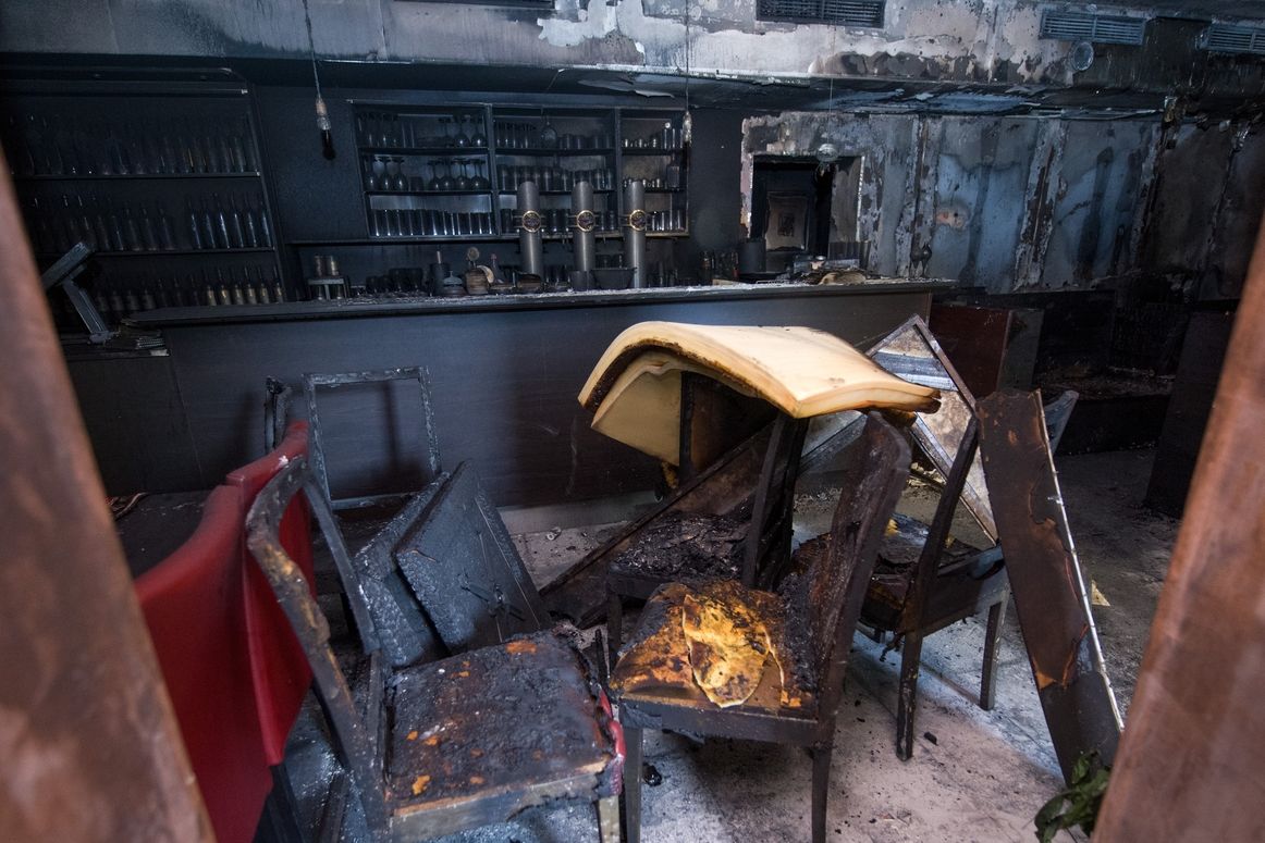 Vypálená turecká restaurace v Chemnitzu