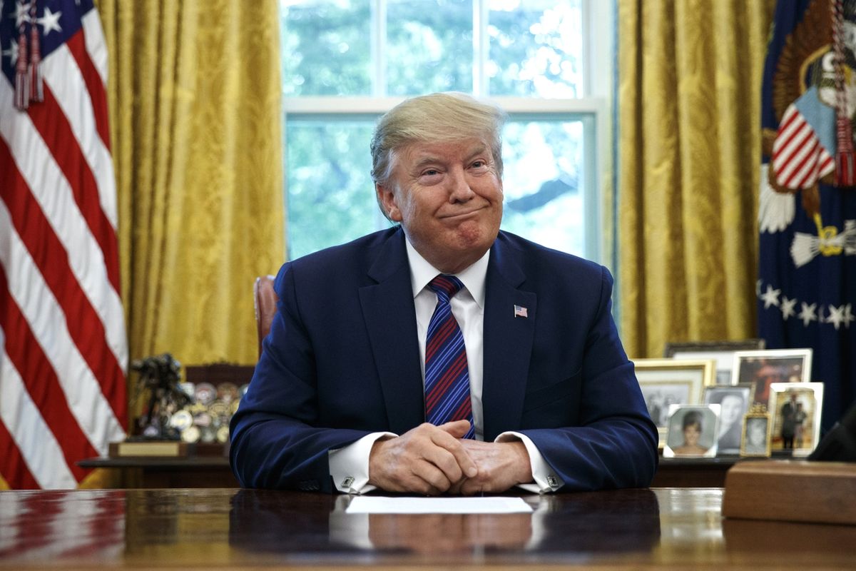Americký prezident Donald Trump v pátek v Oválné pracovně Bílého domu