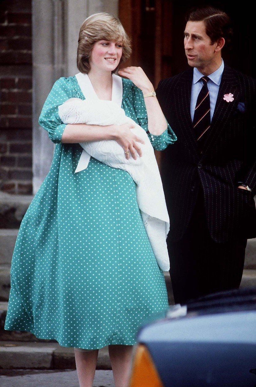 Princezna Diana po narození prince Williama v roce 1982.