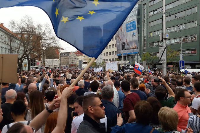 BEZ KOMENTÁŘE: Protest v Bratislavě