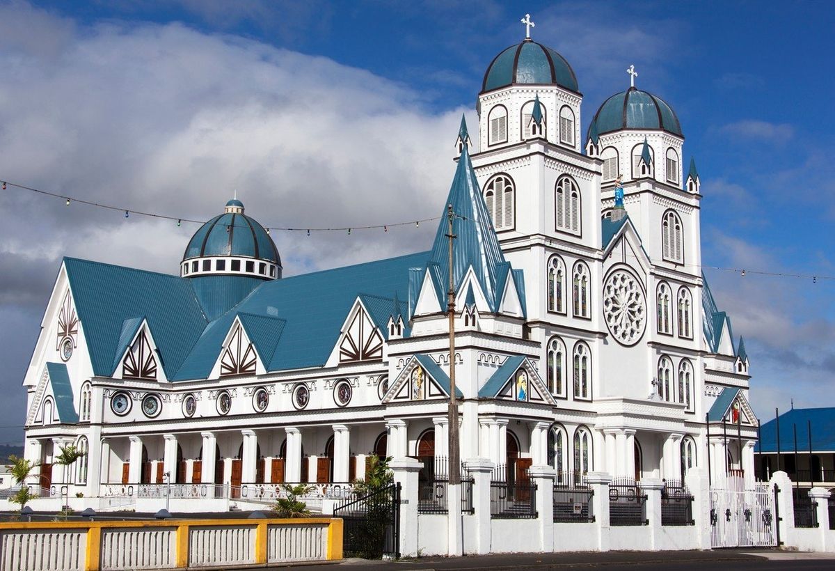 Katedrála v hlavním městě Samoi má evropský nádech. 
