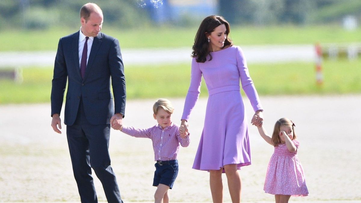 Princ William s vévodkyní Kate a dětmi. 