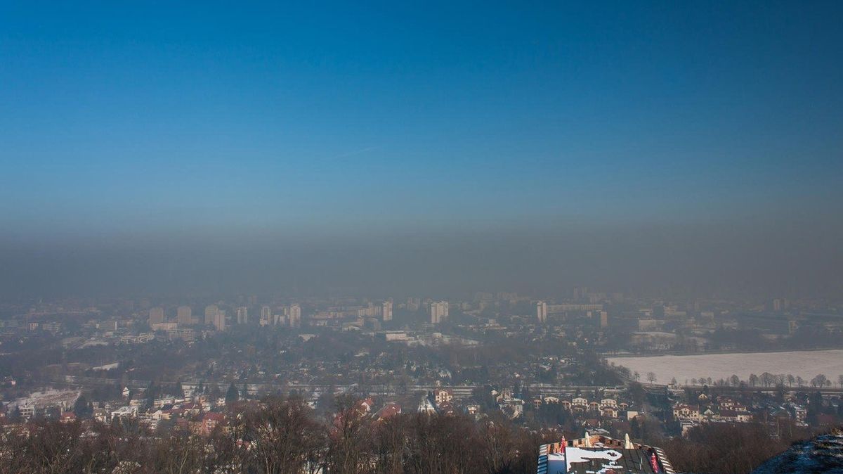Smog nad polským městem Krakov