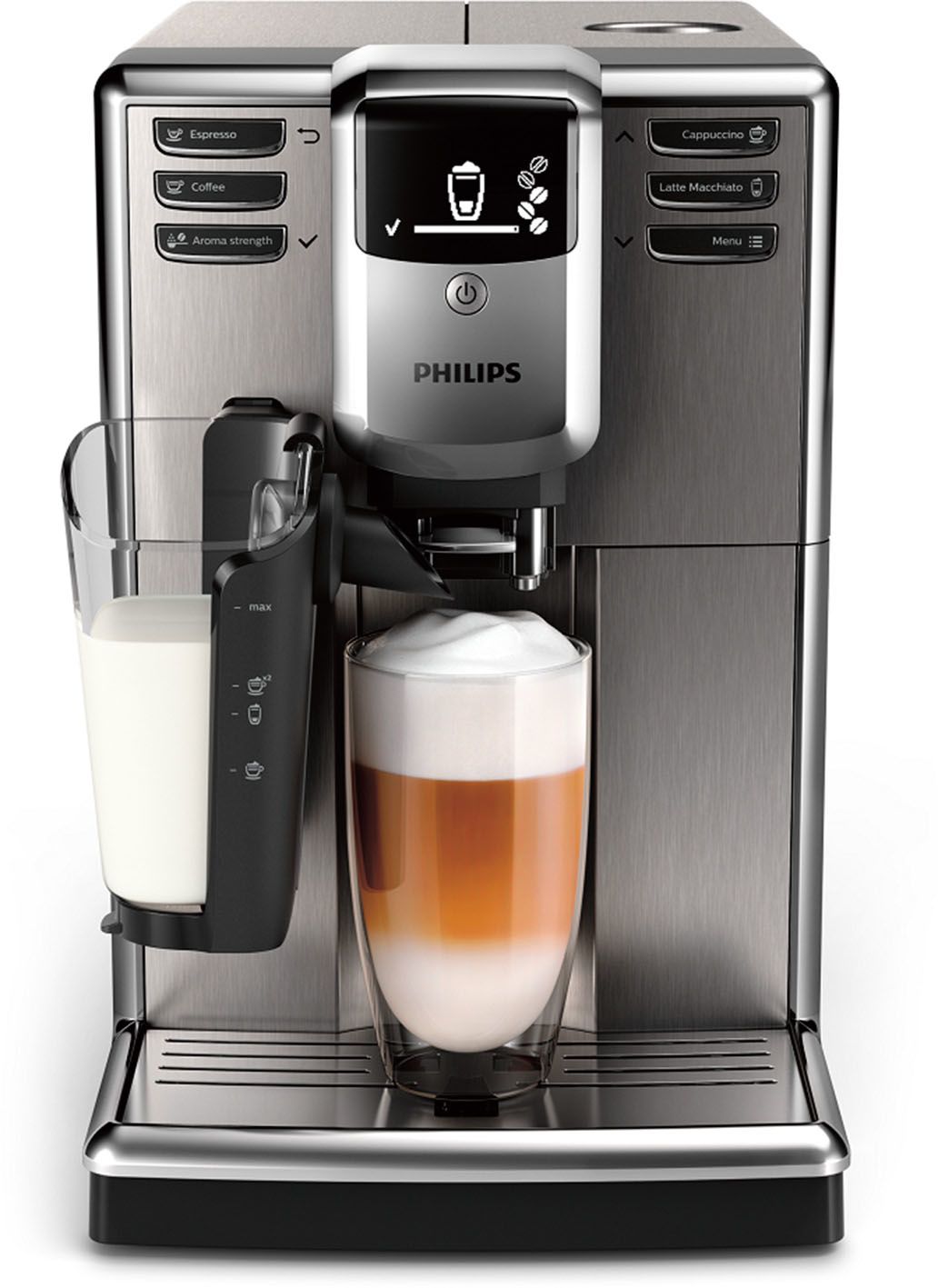 Automatický kávovar Philips 500 LatteGo připraví snadno a rychle šest lahodných kávových nápojů z čerstvých kávových zrn. Součástí kávovaru je vysokorychlostní napěňovač mléka. Cena 23 990 Kč.