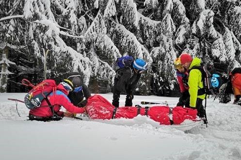 Zraněný skialpinista v Beskydech