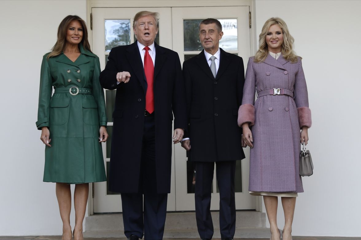 Prezident Donald Trump s manželkou Melanií přivítali v Bílém domě premiéra Andreje Babiše a jeho ženu Moniku. 